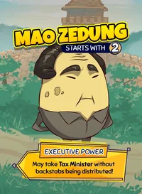 Tator card: Mao Zedung — may take Tax Minister without backstabs being distributed